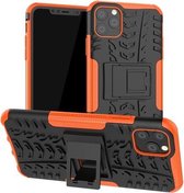 Voor iPhone 11 Pro Max Tyre Texture TPU + PC schokbestendig hoesje met houder (oranje)