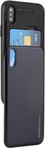 GOOSPERY voor iPhone X / XS TPU + PC Sky Slide Bumper beschermende achterkant van de behuizing met kaartsleuven (marineblauw)