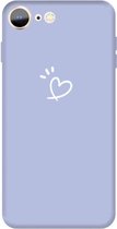 Voor iPhone SE 2020/8/7 Three Dots Love-heart Pattern Colorful Frosted TPU Phone Protective Case (Light Purple)