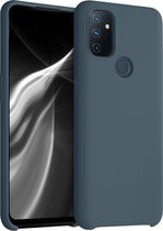 kwmobile telefoonhoesje voor OnePlus Nord N100 - Hoesje met siliconen coating - Smartphone case in leisteen