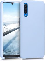 kwmobile telefoonhoesje voor Samsung Galaxy A50 - Hoesje met siliconen coating - Smartphone case in mat lichtblauw