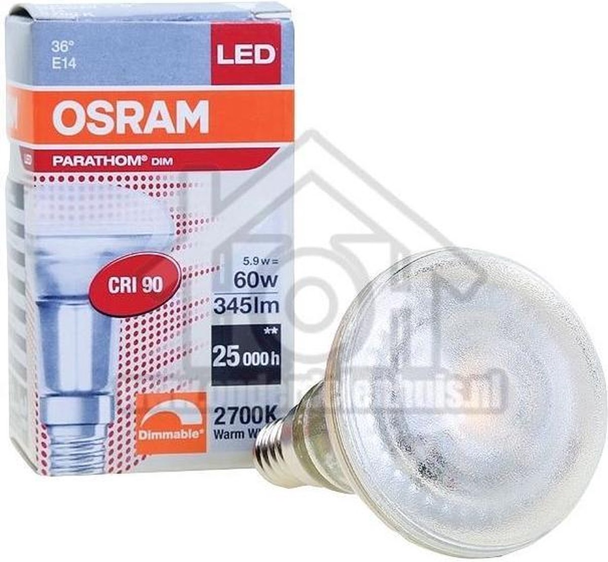 Osram Parathom E14 Reflector R50 5.9W 927 36D Dimbaar - Zeer Warm Wit -  Vervangt 60W | bol.com