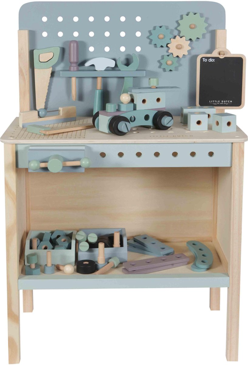 Little Dutch Houten Werkbank - Grijs/Mint