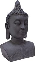 Thais Boeddha Hoofd 46 cm - Boeddhahoofd donkergrijs | Inspiring Minds