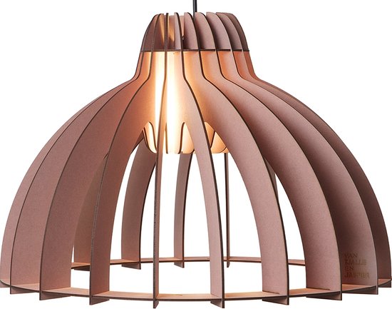 Van Tjalle en Jasper | Granny Smith hanglamp - Aged Pink | Bouwpakket | MDF (hout) | Roze | E27 fitting | Laser gesneden | Sfeer licht | Sfeervolle verlichting | Uniek Dutch Design