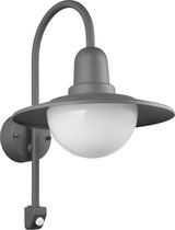 LED Tuinverlichting met Bewegingssensor - Wandlamp Buitenlamp - Trion Nomina - E27 Fitting - Rond - Mat Antraciet - Aluminium