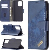 Voor Xiaomi Redmi Note 10 4G / Note 10s Bijpassende kleur Krokodiltextuur Horizontale flip PU lederen tas met portemonnee & houder & kaartsleuven (blauw)