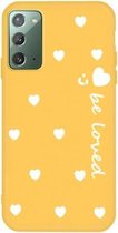 Voor Samsung Galaxy Note20 Small Smiley Heart Pattern Shockproof TPU Case (Yellow)