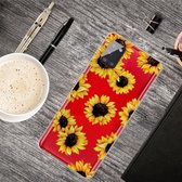 Voor Samsung Galaxy A41 schokbestendig geverfd transparant TPU beschermhoes (gele chrysant)