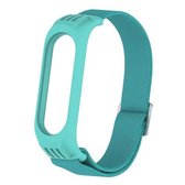 Voor Geschikt voor Xiaomi Mi Band 3/4/5 Twill 8-vormige gesp Elastische vervangende riem Horlogeband (zeegroen)