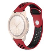 Dubbele kleur polsband horlogeband voor Galaxy Watch 42 mm (zwart rood)