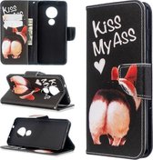 Voor Nokia 6.2 / 7.2 Gekleurde Tekening Patroon Horizontale Flip Leren Case met Houder & Kaartsleuven & Portemonnee (Kiss My Ass)