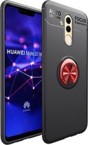 Schokbestendig TPU-hoesje voor Huawei Mate 20 Lite, met houder (zwart rood)