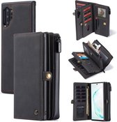 Voor Samsung Galaxy Note10 + CaseMe 018 Afneembare multifunctionele horizontale flip lederen tas, met kaartsleuf & houder & rits portemonnee & fotolijst (zwart)