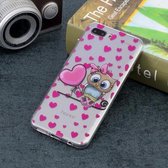 Love Owl Pattern Transparant TPU Soft Case voor Huawei Honor 10