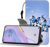 Voor Huawei Nova 7 Pro Gekleurde Tekening Horizontale Flip Leren Case met Houder & Kaartsleuf & Portemonnee (Veel Vlinders)