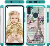 Voor Samsung Galaxy A11 Gekleurd tekenpatroon met Diamond PC + TPU beschermhoes (Fresh Tower)