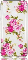 Rosa Multiflora Flower Pattern Noctilucent TPU Soft Case voor Huawei Enjoy 9