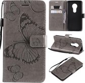 Butterfly Embossing Pattern Horizontale Flip Leather Case voor Motorola Moto G7 Play, met kaartsleuf & houder & portemonnee & lanyard (grijs)