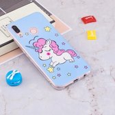 Voor Huawei P20 Lite Noctilucent Blue Horse Pattern TPU Soft Case