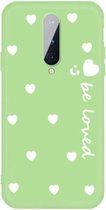 Voor OnePlus 8 Small Smiley Heart Pattern schokbestendig TPU-hoesje (groen)