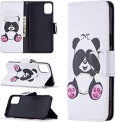 Voor LG K42 Gekleurde tekening patroon Horizontale flip lederen tas met houder & kaartsleuven & portemonnee (Panda)