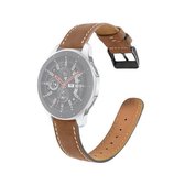 Voor Samsung Galaxy Watch 3 45 mm ronde staart lederen vervangende band horlogeband (bruin)