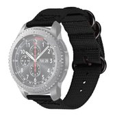 Voor Samsung Galaxy Watch Active 2 18 mm / Gear S3 nylon band met drie ringen (zwart)