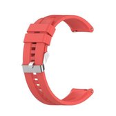 Voor Huawei Watch GT 2 42mm siliconen vervangende polsband horlogeband met zilveren gesp (rood)