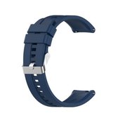 Voor Huawei Watch GT 2 42mm siliconen vervangende polsband horlogeband met zilveren gesp (donkerblauw)