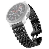 20 mm voor Samsung Galaxy horloge 3 41 mm vijf kralen stalen vervangende band horlogeband (zwart)