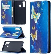 Voor Samsung Galaxy A21 Gekleurde Tekening Patroon Onzichtbare Magnetische Horizontale Flip PU Lederen Case met Houder & Kaartsleuven & Portemonnee (Kingdee)