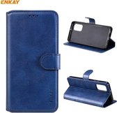 Voor Samsung Galaxy A32 4G ENKAY Hat-Prince horizontale flip PU lederen tas met houder & kaartsleuven & portemonnee (donkerblauw)