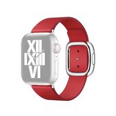 Lederen horlogeband in moderne stijl voor Apple Watch Series 6 & SE & 5 & 4 44 mm / 3 & 2 & 1 42 mm (rood)