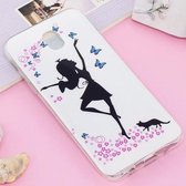 Voor Galaxy J3 (2017) (EU-versie) Noctilucent IMD Dancing Girl Pattern Soft TPU Back Case Protector Cover