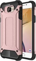 Voor Galaxy J7 Prime Tough Armor TPU + pc combinatiebehuizing (roségoud)