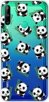 Voor Huawei P40 Lite E gekleurd tekeningpatroon zeer transparant TPU beschermhoes (panda)