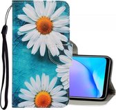 Voor Vivo Y17 / Y12 / Y15 3D Gekleurde Tekening Horizontale Flip PU Lederen Case met Houder & Kaartsleuven & Portemonnee (Chrysanthemum)