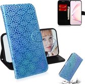 Voor Galaxy Note 10 Lite / A81 Effen Kleur Kleurrijke Magnetische Gesp Horizontale Flip PU Leren Case met Houder & Kaartsleuven & Portemonnee & Lanyard (Blauw)