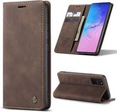 Voor Galaxy A91 / S10 Lite CaseMe Multifunctionele Horizontale Leren Flip Case, met Kaartsleuf & Houder & Portemonnee (Koffie)