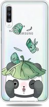 Voor Galaxy A70 Lucency Painted TPU Protective (Lotus Leaf Panda)