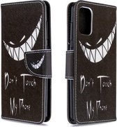Voor Galaxy A41 Gekleurde tekening patroon Horizontale flip lederen tas met houder & kaartsleuven & portemonnee (grijns)