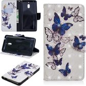 3D Gekleurde Tekening Patroon Horizontale Flip Leren Case voor Nokia 2.1, met Houder & Kaartsleuven & Portemonnee (Vlinders)