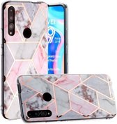 Voor Huawei P Smart Z Hot Stamping Geometrische Marmer IMD Craft TPU Beschermhoes (Hexagon)
