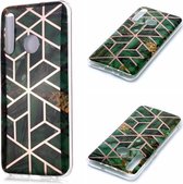 Voor Huawei Honor 10 Lite Plating Marble Pattern Soft TPU beschermhoes (groen)