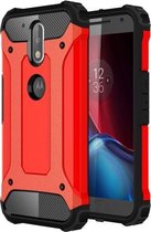 Voor Motorola Moto G (4e generatie) & G (4e generatie) Plus Tough Armor TPU + PC combinatiehoes (rood)