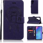 Windgong Uil Embossing Patroon Horizontale Leren Flip Case voor Huawei P30 Pro, met Houder & Kaartsleuven & Portemonnee (Paars)