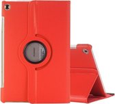 Voor Huawei MediaPad M5 10,8 inch Litchi Texture PU lederen tas met gedraaide houder & slaap- / wekfunctie (rood)