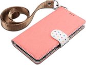 Wave Point horizontale flip lederen hoes met kaartsleuven & houder & portemonnee & lanyard voor iPhone 11 Pro Max (roze)