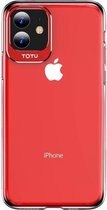 Voor iPhone 11 TOTUDESIGN Clear Crystal Series Metal + PC beschermhoes (rood)